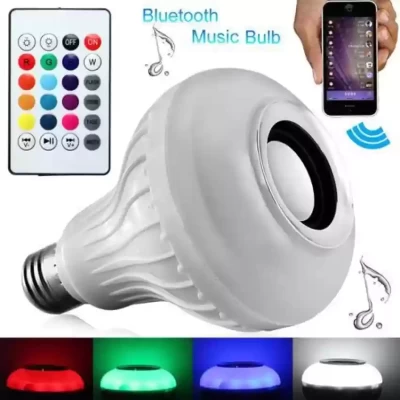 Smart Speaker LED Light Bulb with Remote Control & Bluetooth Speaker - Portable Table Speaker