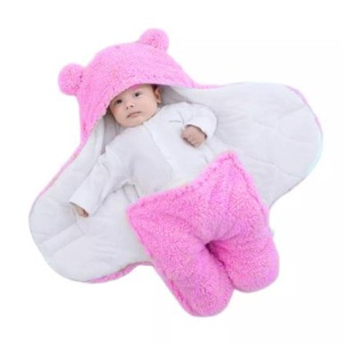 Baby Winter Blanket Winter Protection Worm Baby Care Blanket For - Pink color ( 0-10 Months Babies)