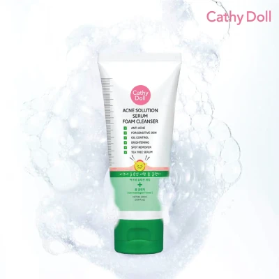 Cathy Doll Face Wash (Made In Korea) Acne Solution Serum Foam Cleanser 100ml