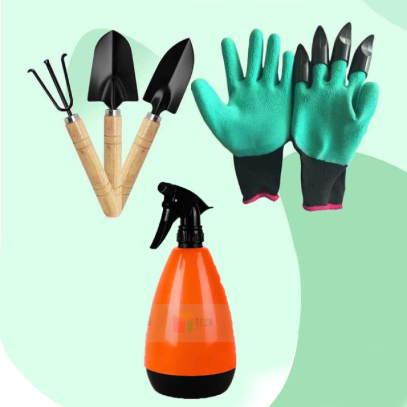 3Pcs GARDEN COMBO Set  1Pcs Garden Gloves  1Pcs Gardening Tools  1Pcs Garden Water Spray Bottle