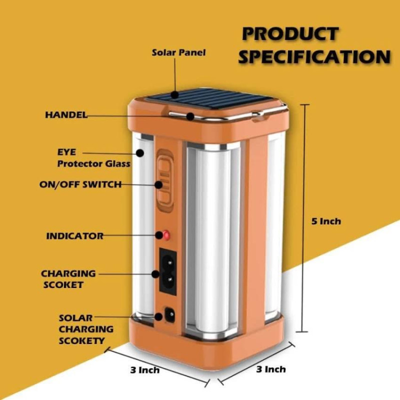 1 Pcs-Solar LED Rechargeable Lamp