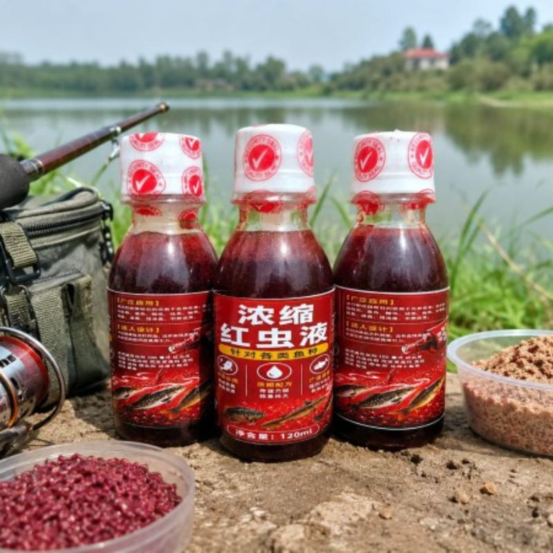 3 Pcs-(100 ml)-Strong Fish Attractant Red Worm Liquid Bait Additive
